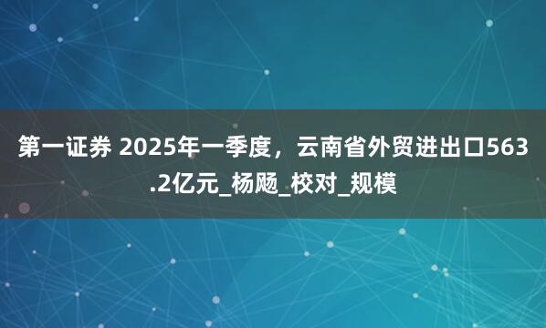 第一证券 2025年一季度，云南省外贸进出口563.2亿元_杨飏_校对_规模